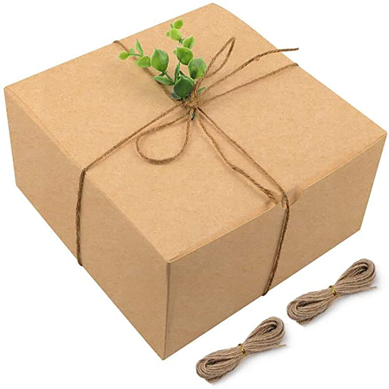 Moretoes Brown Gift Boxes Kraft Pack 8x8x4 inches, papieren cadeaubon met deksels voor kerstcadeaus, bruidsmeisje voorstel dozen, cupcake -dozen, knutselcadeau -doos